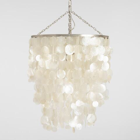White Capiz Waterfall Chandelier World Market Girls Room White Capiz Waterfall Chandelier, Capiz Light Fixture World Market