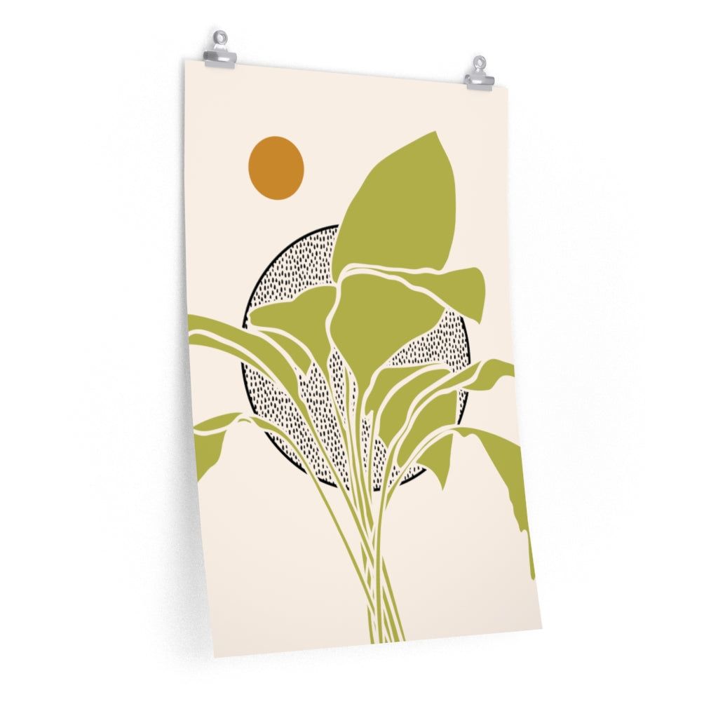 DESCRIPTION This Peace Lily Printed Art features bright green plant leaves in front of an orange abstract sun and a circle filled with a black dotted pattern. The tropical plant is the focal point in this modern botanical poster. Choose from 6 print sizes using the drop down menu above (sizes listed in inches). Your poster will arrive ready to hang up in a frame, with thumbtacks, or with double-sided tape! PAPER SPECIFICATIONS 175 gsm museum grade fine art paper Matte finish Printed with archiva Green Plants, Tropical Plants, Peace Lily, Botanical Poster, Hanging Posters, Sundry, Dots Pattern, Black Dots, Bright Green
