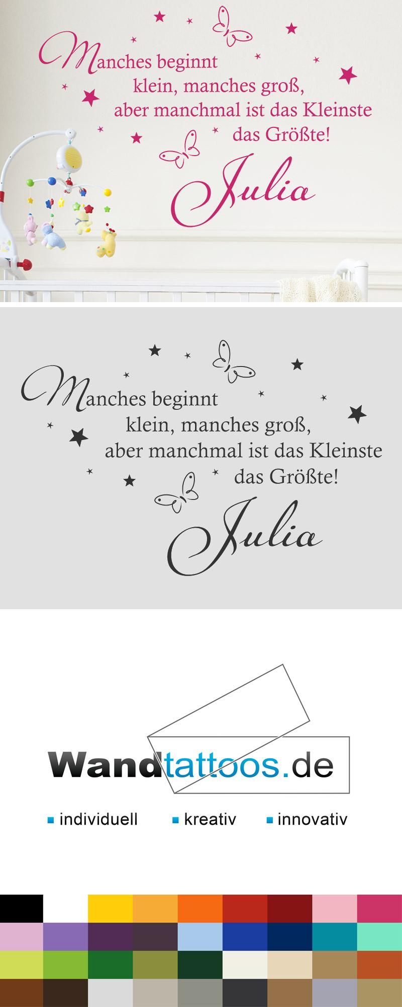 Wandtattoo Manches beginnt klein, manches groà | Wandtattoos.de...