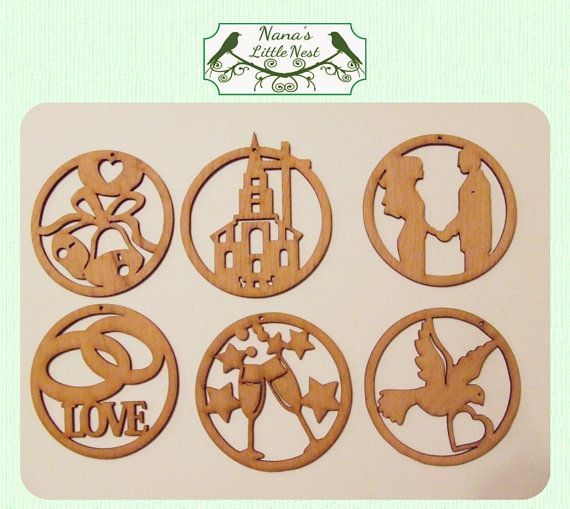 laser cut wood wedding ornaments set of 6 laser cut wood laser