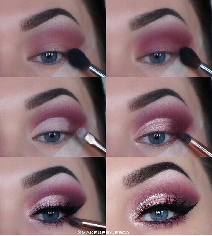 Augen Make-up Tutorial Pflaume, lila, flick, blaue Augen #makeuptips