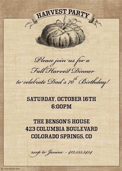 harvest party invitation thanksgiving birthday any by bnute 16 00