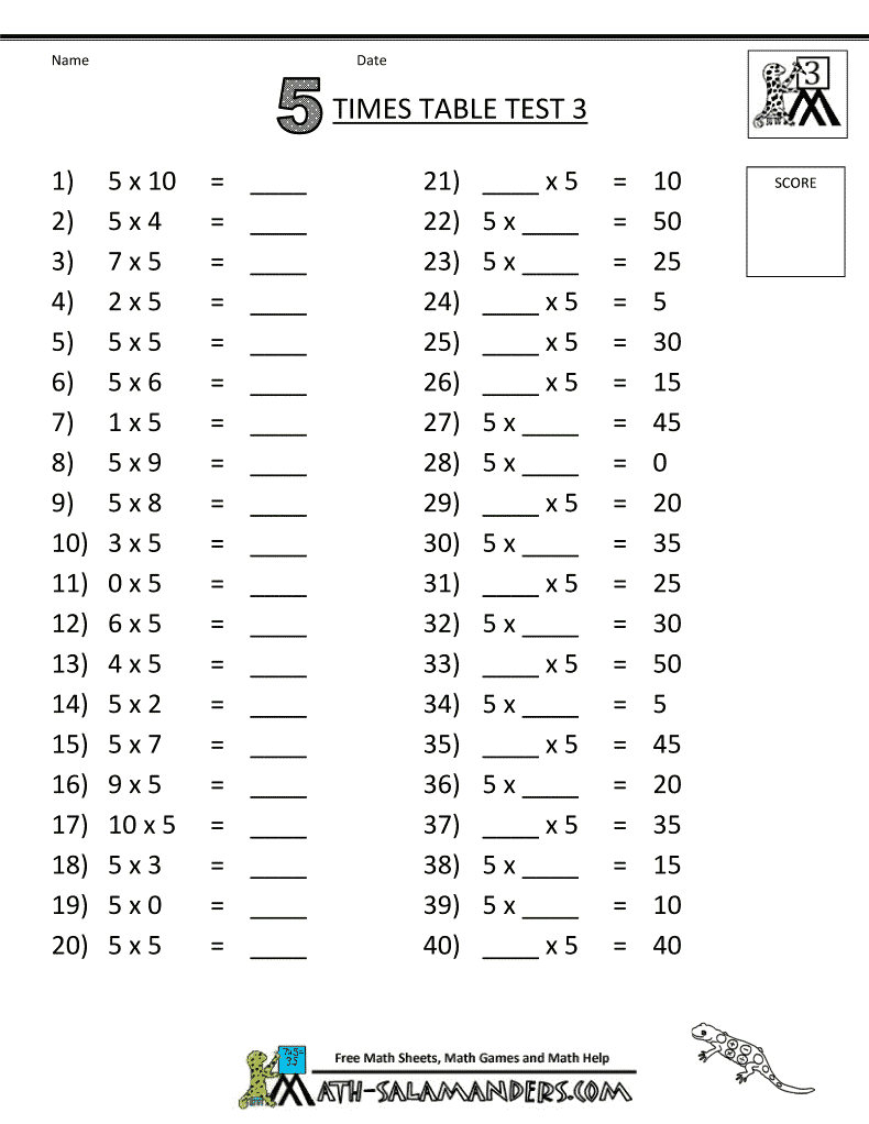 Worksheets Free Printable Multiplication Worksheets For 5th Grade practice math worksheets 5 times table test 3 pinterest this will help rhys free grade 2 3