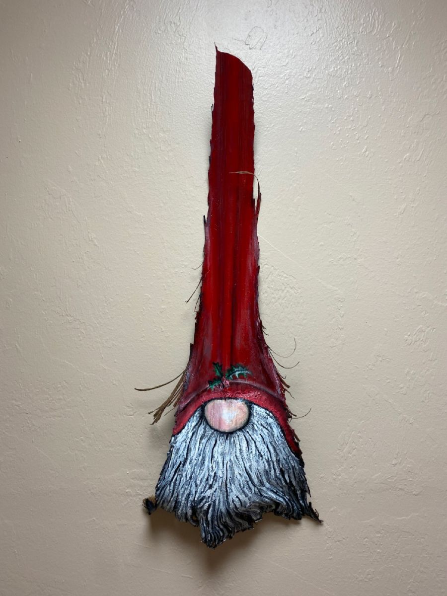 Holly Gnome Palm Frond Palm Tree Crafts Palm Frond Art Palm Tree Art painted-palm-frond-crafts