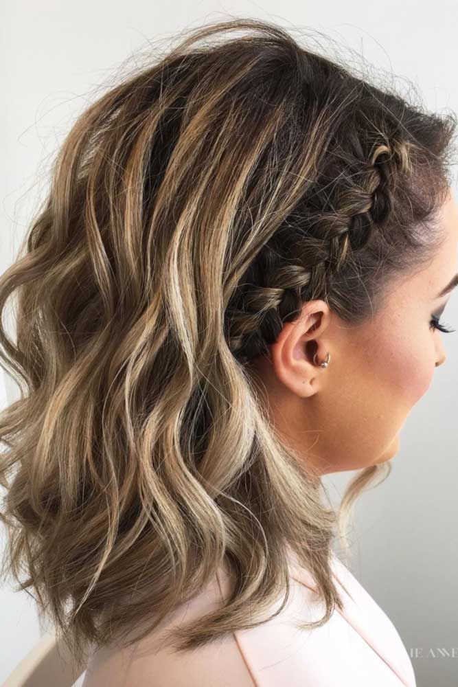 Browse these gorgeous hairstyles for short hair, including short hairstyles in general and hairstyles for short hair with bangs #hairstylesforshorthair Hairdos For Short Hair, Cute Braided Hairstyles, Short Hair Styles Easy, Braids For Short Hair, Pretty Hairstyles, Medium Length Hair Styles, Short Hair Cuts, Curly Hair Styles, Curly Haircuts