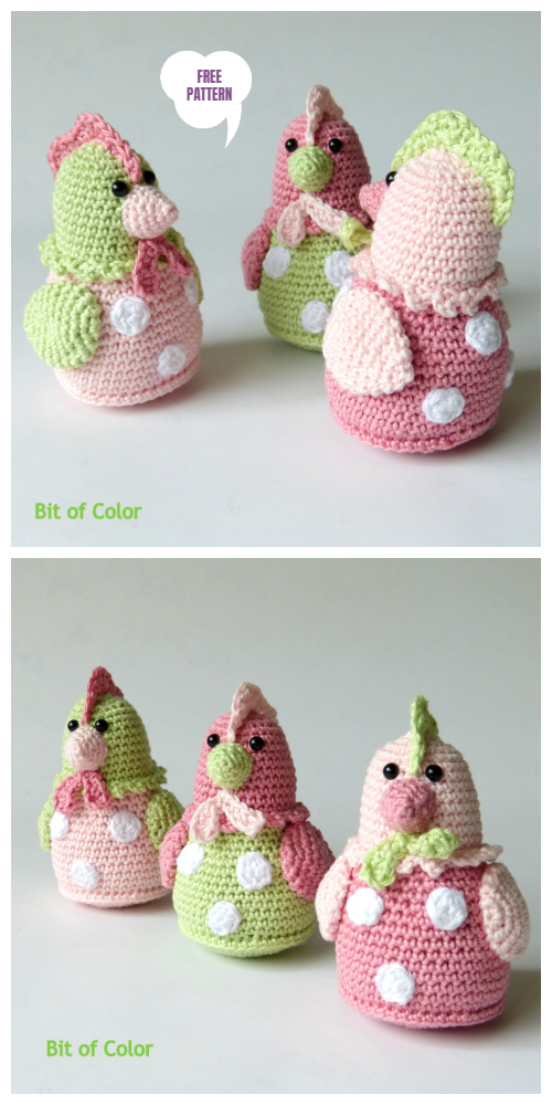 Vintage Crochet Easter Chicken Amigurumi Free Patterns #crochetamigurumifreepatterns