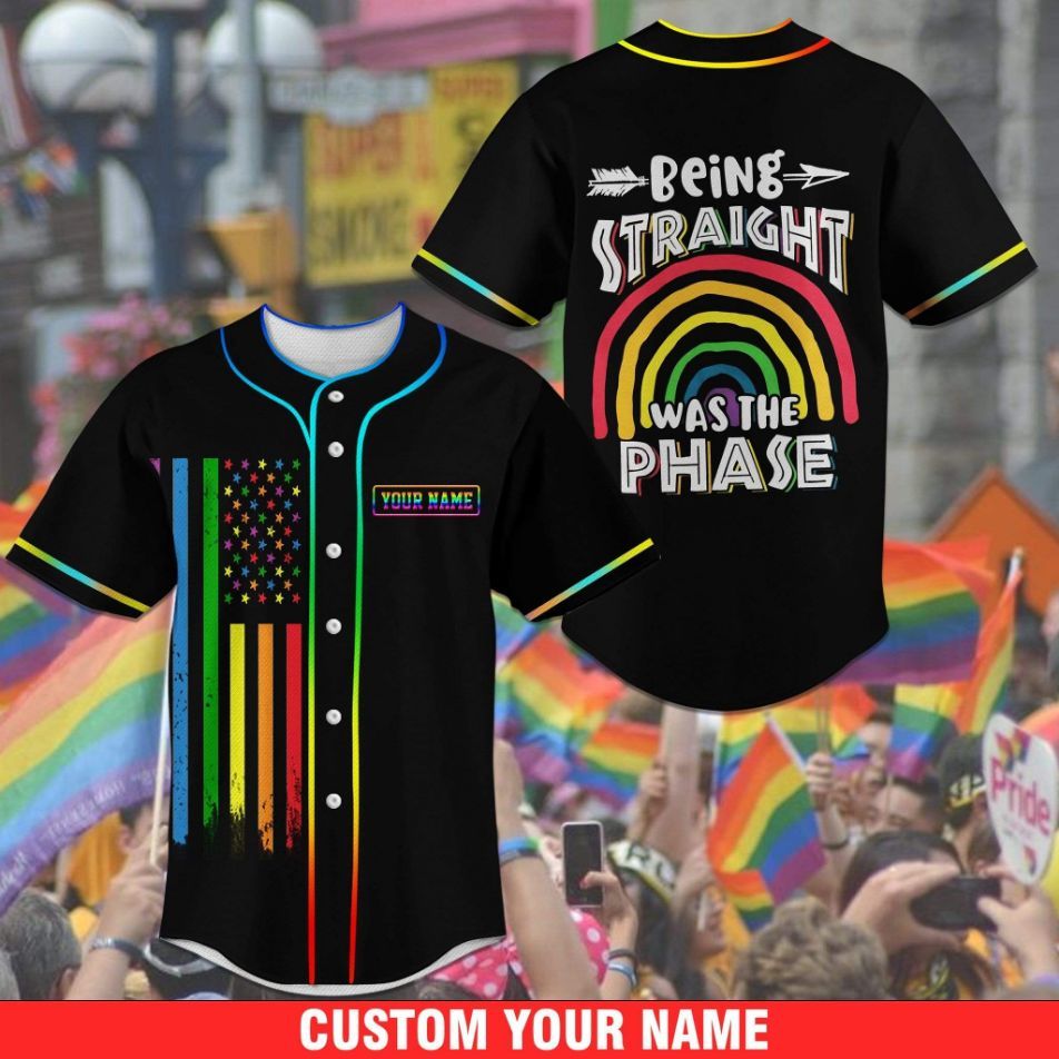 Lgbt Being Straight Was A Phase Custom Personalized Name Baseball Jersey Custom Softball Jerseys, Custom Baseball Jersey, Vintage Baseball, Baseball Tees For Women, Baseball Mom Shirts, Youth Game, Personalized Jersey, Custom Baseballs, Rainbow Pride