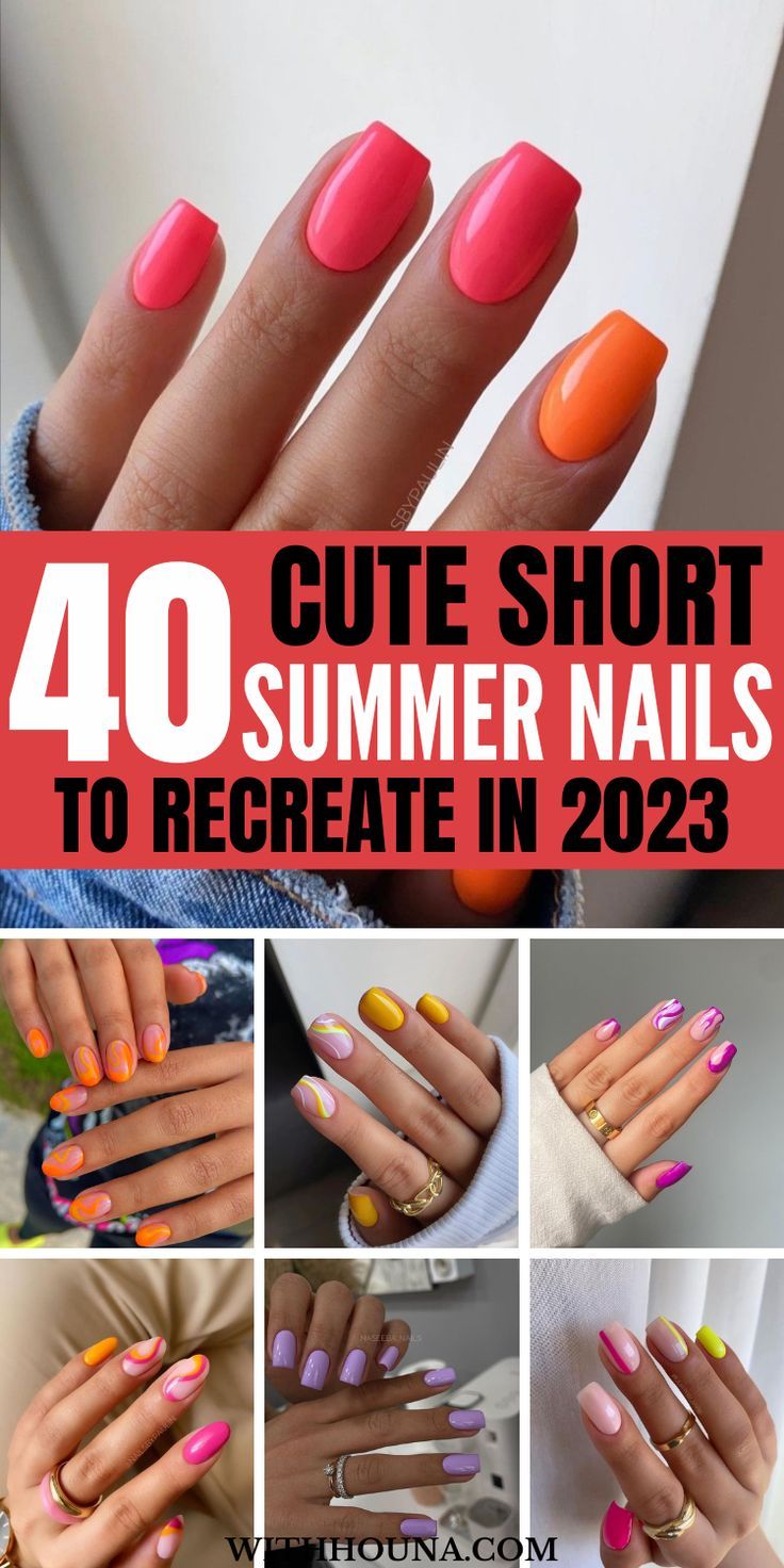 40 Cute Short Summer Nails to Recreate in 2023 Summer Gel Nails, Cute ...