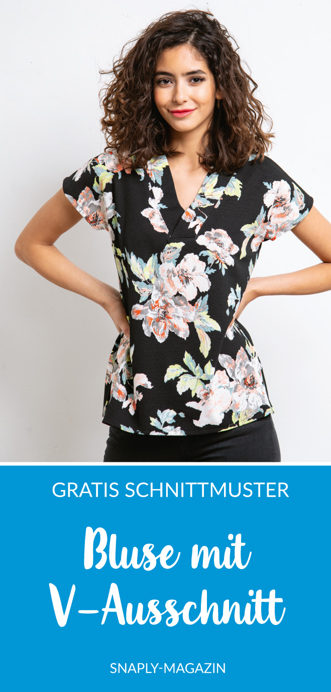Kostenloses Schnittmuster für eine Bluse mit V-Ausschnitt | Snaply-Magazin