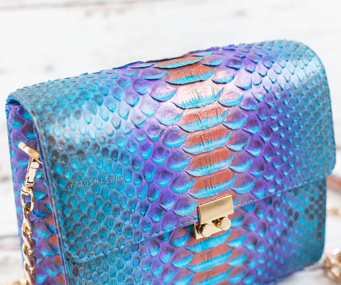 Rainbow Snake Leather Hides //// Genuine Leather //// Metallic Colorful Snake Print