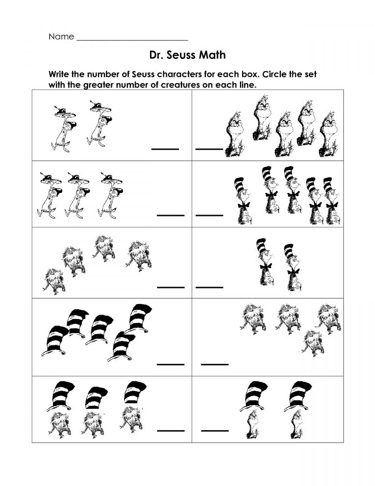 11+ 2Nd Grade Dr Seuss Worksheets Dr seuss math kindergarten, Dr