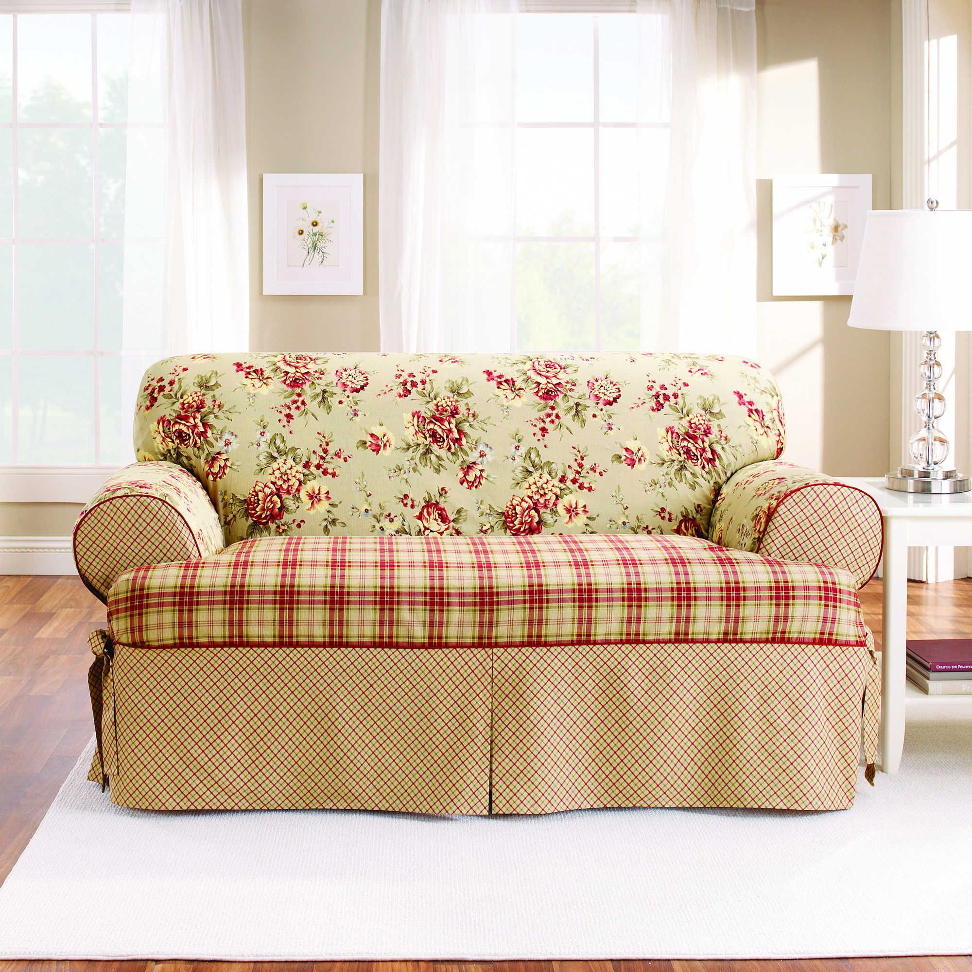 Sure Fit Lexington T Cushion Sofa Protector Home N Decorating In Sure Fit Lexington T Cushion Sofa Protector