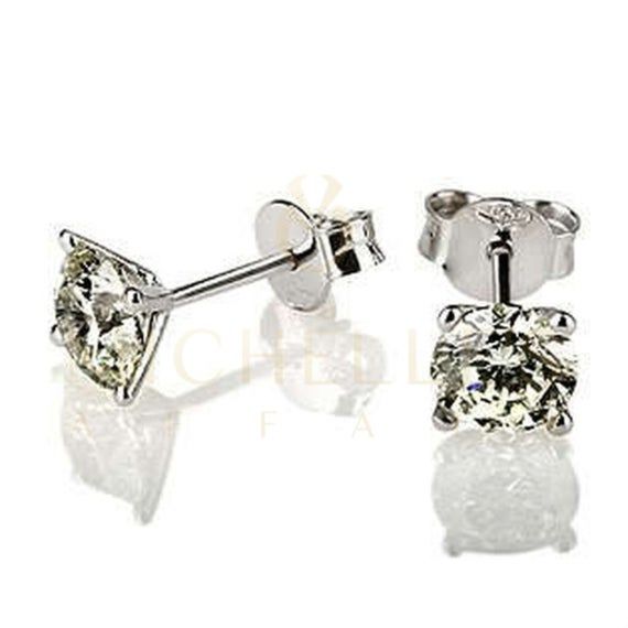 10K Yellow Gold Diamond Studs Small 7.70mm Kite Earrings 0.17 Cttw