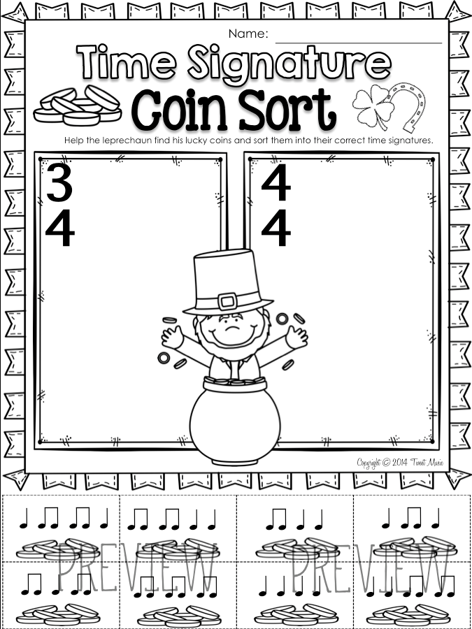 Sort The Coins By Placing The Rhythm Patterns In The Correct Time