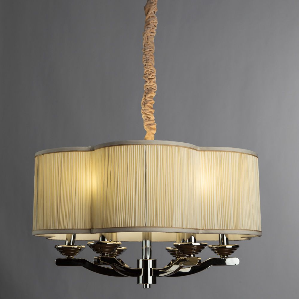 Подвесная люстра в абажуре (цвет никель). Camilla 6 Divinare 1163/01 SP-6. Chandelier, Ceiling Lights, Lighting, Home Decor, Candelabra, Decoration Home, Room Decor, Chandeliers, Lights
