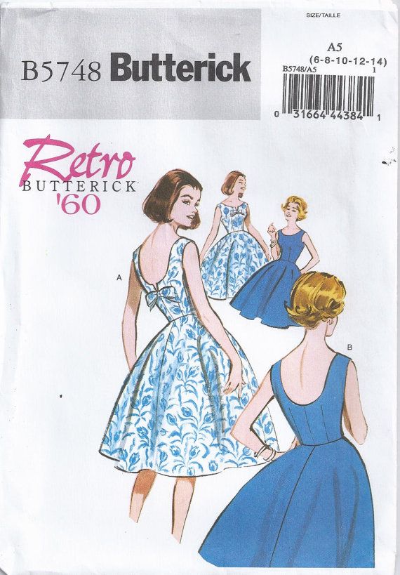 Butterick Sewing Pattern 5748 Misses/' Petite Dress Flared Skirt