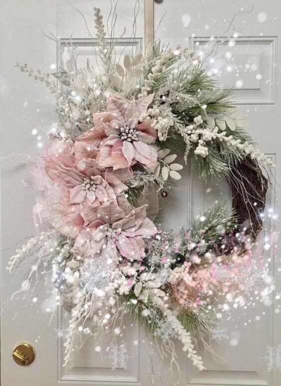 50 Rose Gold Christmas Decor Ideas so that your home tells a Sweet Romantic Story - Hike n Dip Rose Gold Christmas Decorations, White Christmas Decor, Christmas Floral, Christmas Ornaments, Romantic Christmas, Perfect Christmas, Christmas Christmas, Rustic Christmas, Farmhouse Christmas