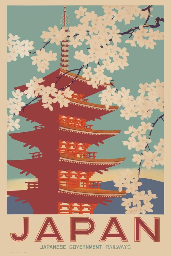 Vintage Japanese Travel Poster, Japan Gift, Japanese Railway, Japanese Travel, Japanese Poster, Vintage Travel, Japanese Wall Art - Etsy