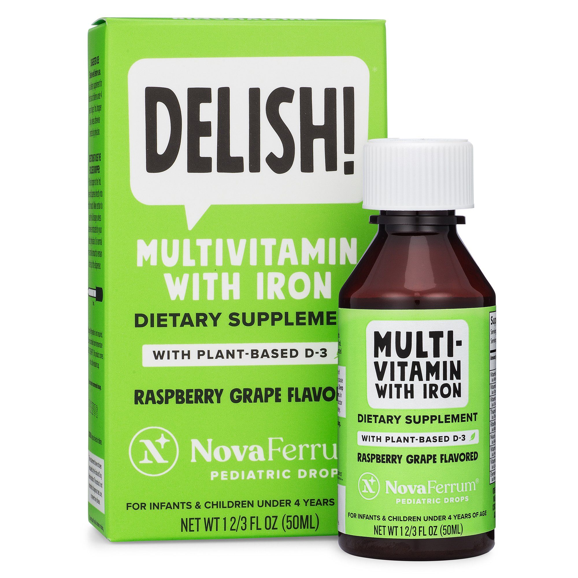 Novaferrum Vegan Multivitamin With Iron Pediatric Drops Organic Plant Based D3 In 2020 Multivitamins With Iron Plant Based Sugar Free Alcohol