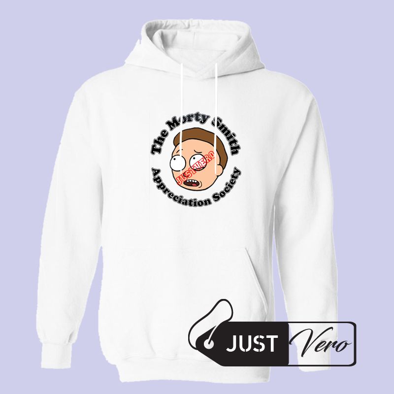 Hoodie Pullover White Rick And Morty The Morty Smith Appreciation Society Hoodies Pullover Hoodie Custom Hoodies