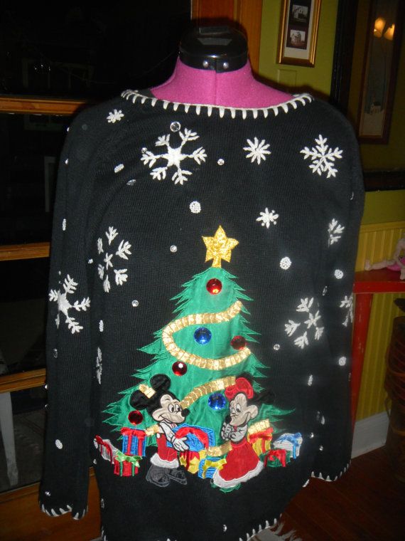 mickey and minnie disney tacky ugly christmas sweater size extra mickey and minnie christmas sweater