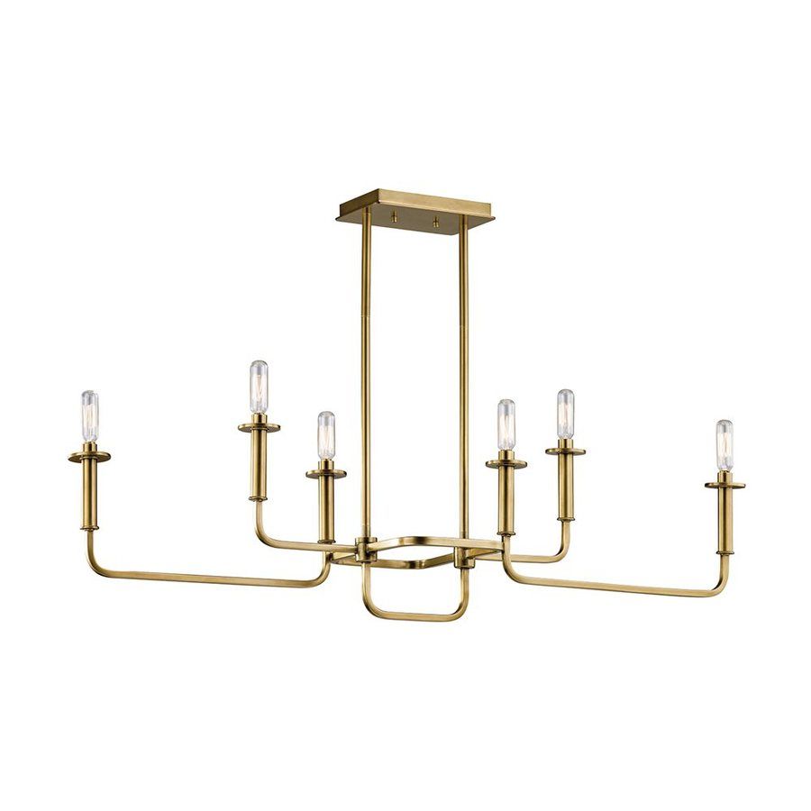 Kichler Lighting Alden 11In 6Light Natural Brass Industrial Enchanting Lowes Dining Room Light Fixtures Review Kichler Lighting Alden 11In 6Light Natural Brass Industrial Alluring Lowes Dining Room Light Fixtures Design Inspiration