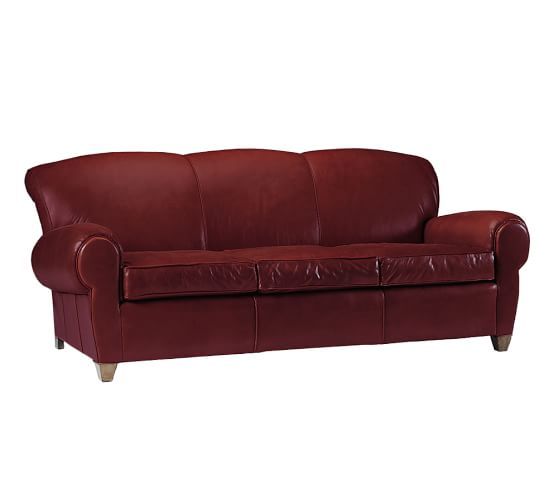 Red Manhattan Leather Sofa Pottery Barn Living Room Ideas Red Manhattan Leather Sofa Pottery Barn