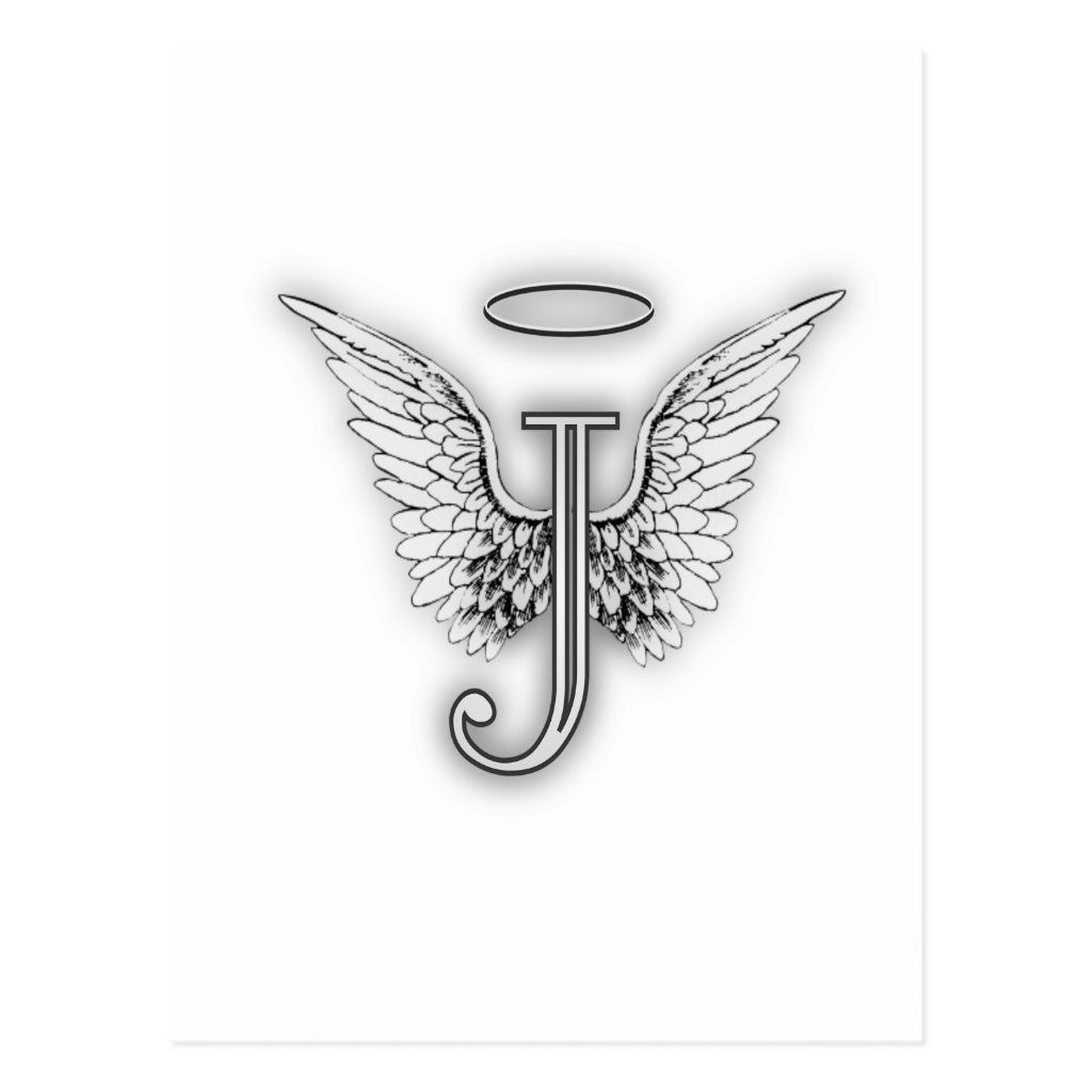 Letter S Initial Monogram with Angel Wings & Halo Classic