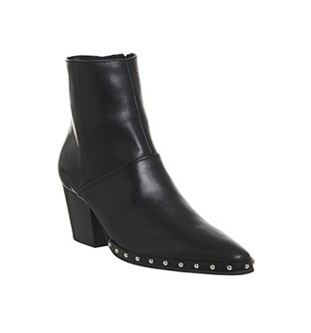 Office Levi Western Boots Black Leather With Studs Fashionfun Office Levi Western Boots Black Leather With Studs
