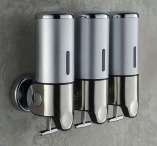 New Stainless Steel Bathroom Soap Dispenser Wall Mounted 3 Shampoo New Stainless Steel Bathroom Soap Dispenser Wall Mounted 3 Shampoo Holder
