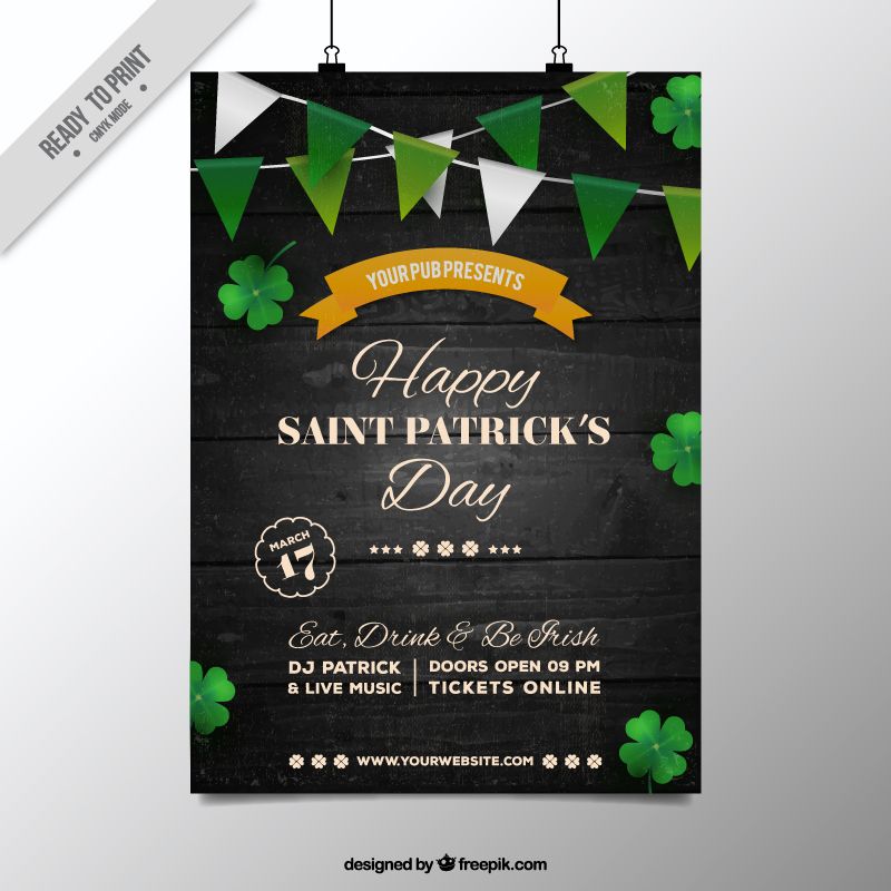 Freebie 5 Free Flyer Poster Templates for St Patrick\u0027s Day