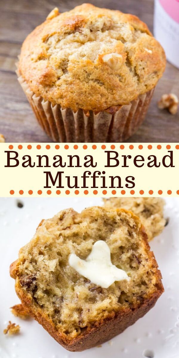 Banana bread muffins are moist, fluffy and filled with big banana flavor. It's an easy, no mixer recipe that makes perfect banana muffins every time. #bananas #muffins #breakfast #recipes #bananabread #bananamuffins #easy #moist #fromscratch Healthy Banana Bread, Banana Bread Recipes, Banana Muffins Easy, Banana Muffin Recipe Easy, Sour Cream Banana Muffins, Banana Bread Cupcakes, Easy Breakfast Muffins, Moist Muffins, Breakfast Healthy