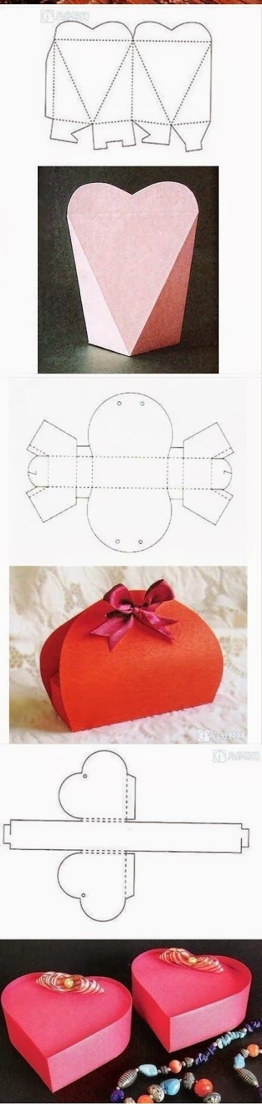 Regalos manuales de amor: Plantillas para cajas originales Diy Gift Box, Diy Box, Diy Gifts, Gift Boxes, Origami Paper, Diy Paper, Box Patterns, Paper Folding, Paper Projects