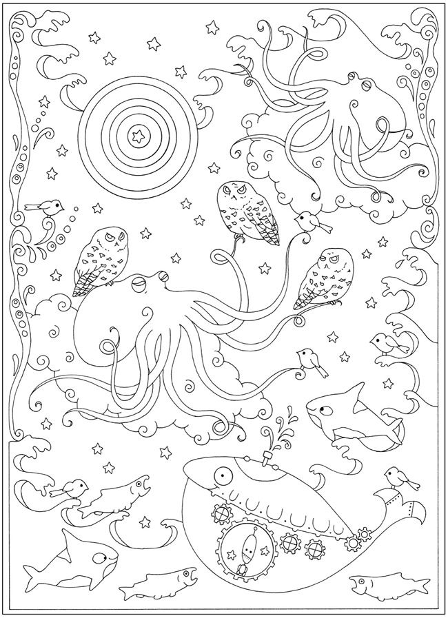 Welcome To Dover Publications Creative Haven Curious Creatures Coloring Book