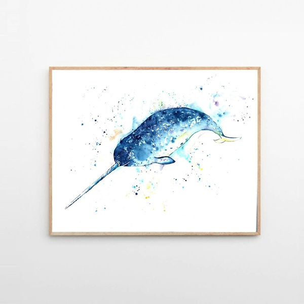Narwhal Art Watercolor Print Wall Nursery Decor Gift Und No Frame At Wish Prints - Narwhal Home Decor Narwhal Art Watercolor Print Wall Nursery Decor Gift Und No Frame At Wish Prints - Narwhal Home Decor