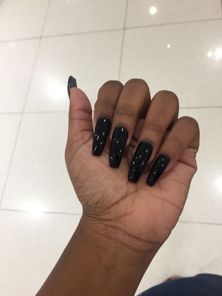 Ambition is Priceless Black Acrylic Nails, Square Acrylic Nails, Pretty Acrylic Nails, Best Acrylic Nails, Pretty Nails, Cute Black Nails, Long Black Nails, Garra, Gorgeous Nails