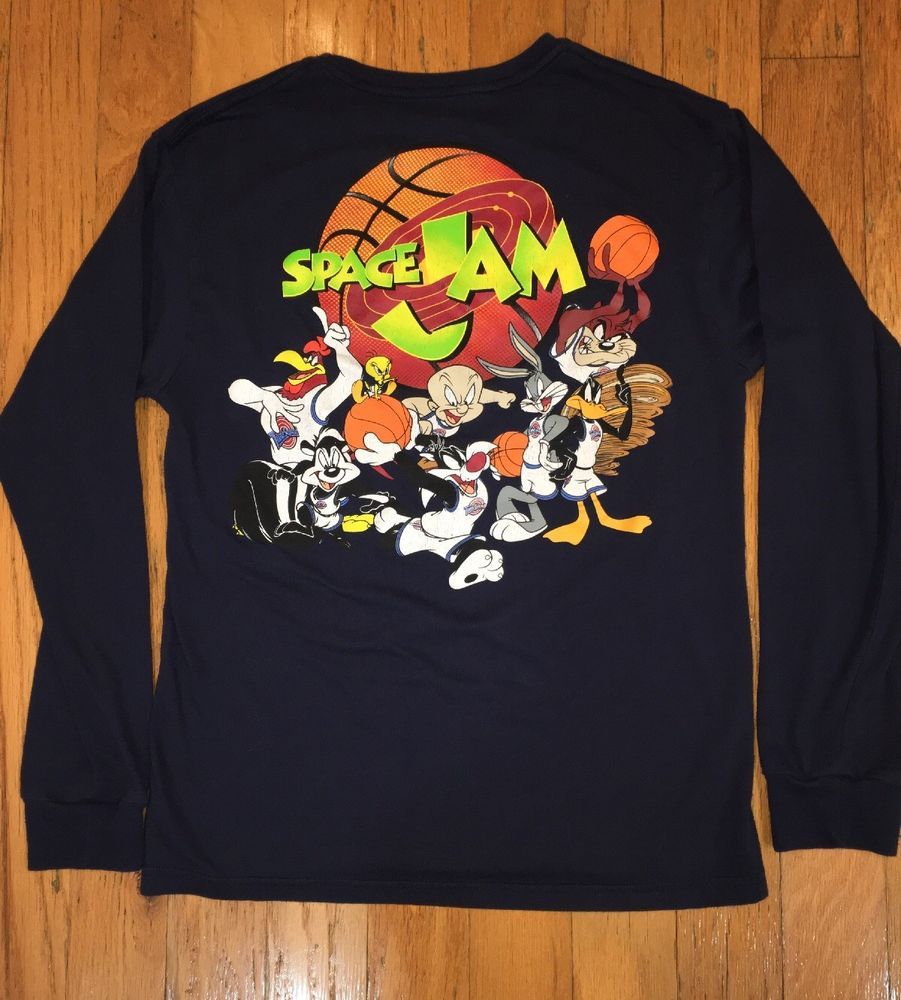 Space Jam Tune Squad Long Sleeve Shirt Size Men S Medium 38 40 Ebay Long Sleeve Shirts Shirt Size Tune Squad