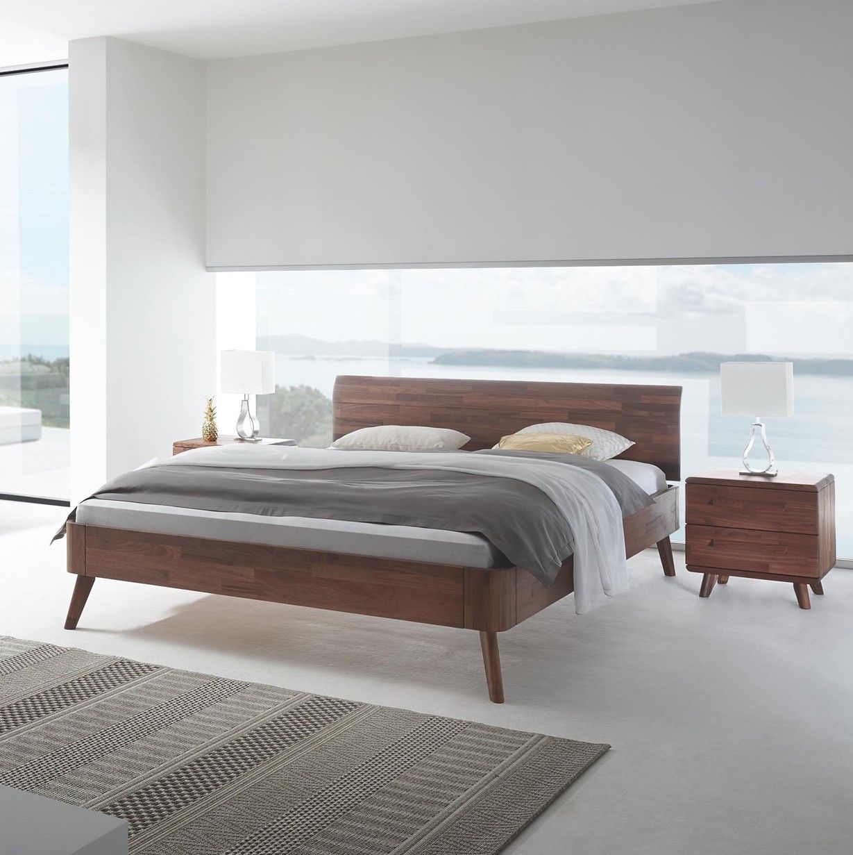 Notenhouten bed Syma | Scandinavische slaapkamer ...
