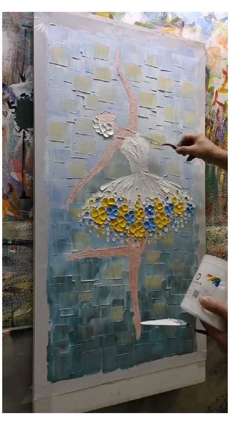 knife painting acrylic girl knife painting acrylic girl