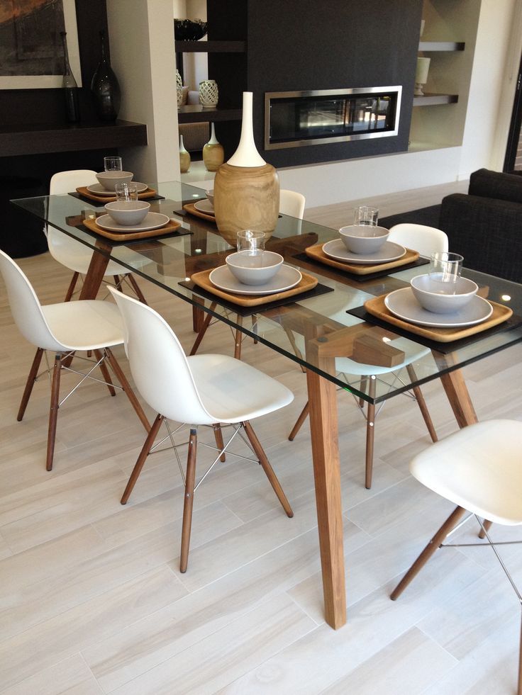 Eames Glass Dining Table Google Search Decoración Del Hogar Extraordinary Cheap Modern Dining Room Tables Design Decoration Eames Glass Dining Table Google Search Decoración Del Hogar Amusing Cheap Modern Dining Room Tables Design Decoration