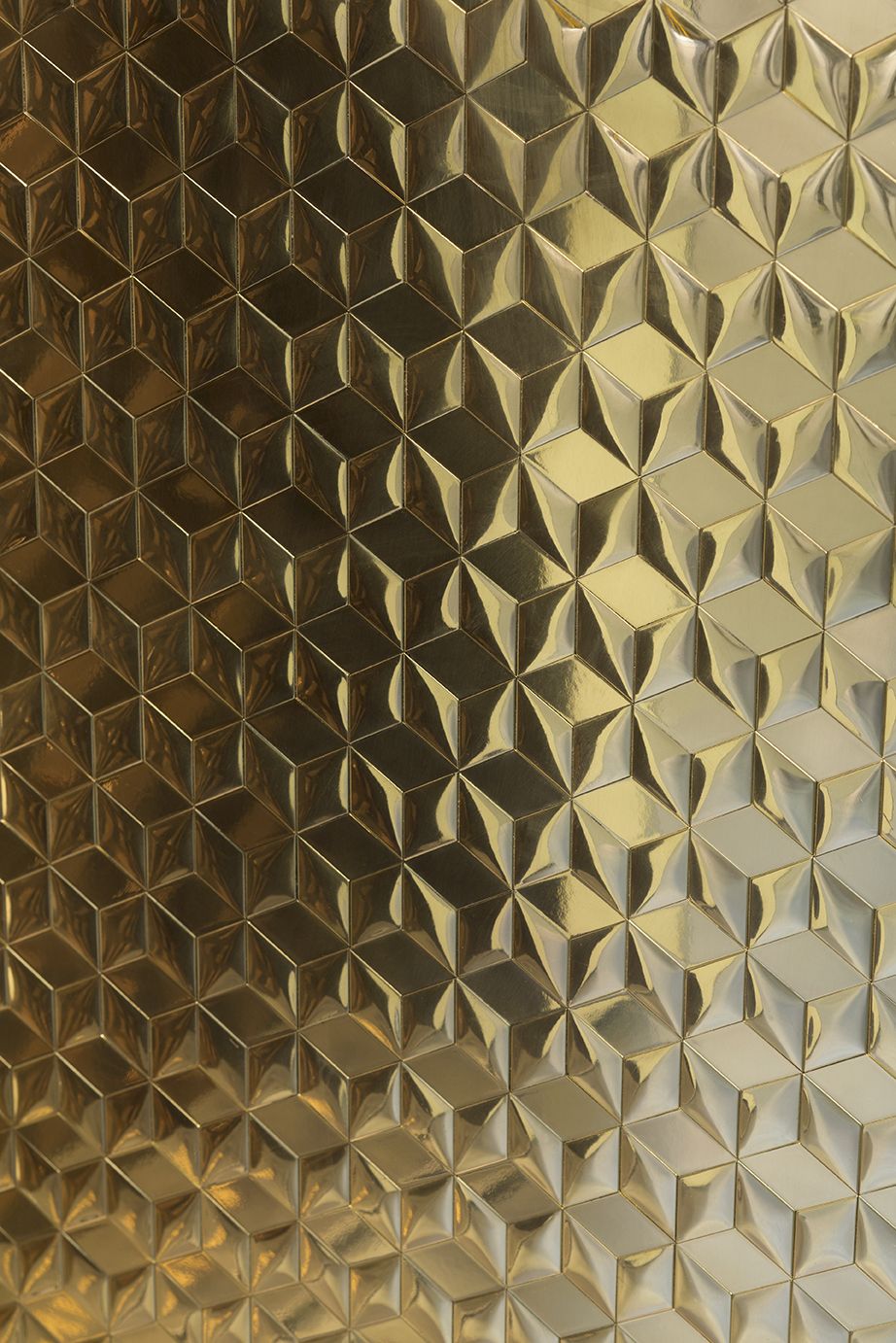 MOSAICO wallcovering polished brass finish #decastelli #brass # ...