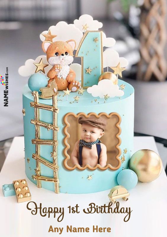 Try this twinkle twinkle themed birthday cake best for baby boy first birthday party. Add the photo and write name to wish him or her in unique way. Half Birthday Cakes, Birthday Wishes With Name, Unique Birthday Cakes, Birthday Cake With Photo, Baby Boy 1st Birthday Party, Themed Birthday Cakes, Birthday Cake Kids, First Birthday Parties, Baby Boy Cakes