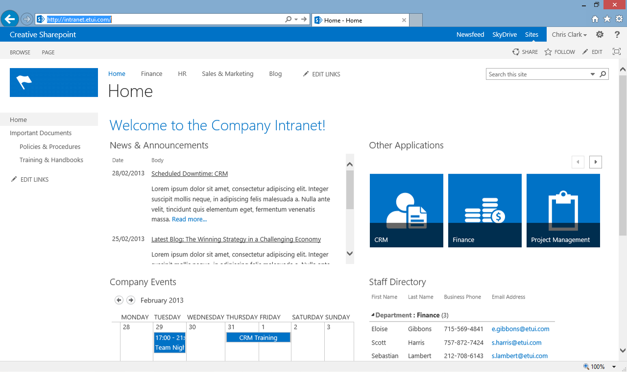 website in sharepoint