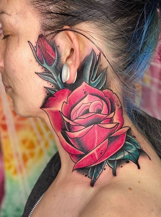 215 Trendy Neck Tattoos You Must See - Tattoo Me Now See Tattoo, Tattoo You, Peace Tattoos, Tattoo Ideas, Tattoo Designs, Watercolor Tattoo, Trendy, Neck, Body