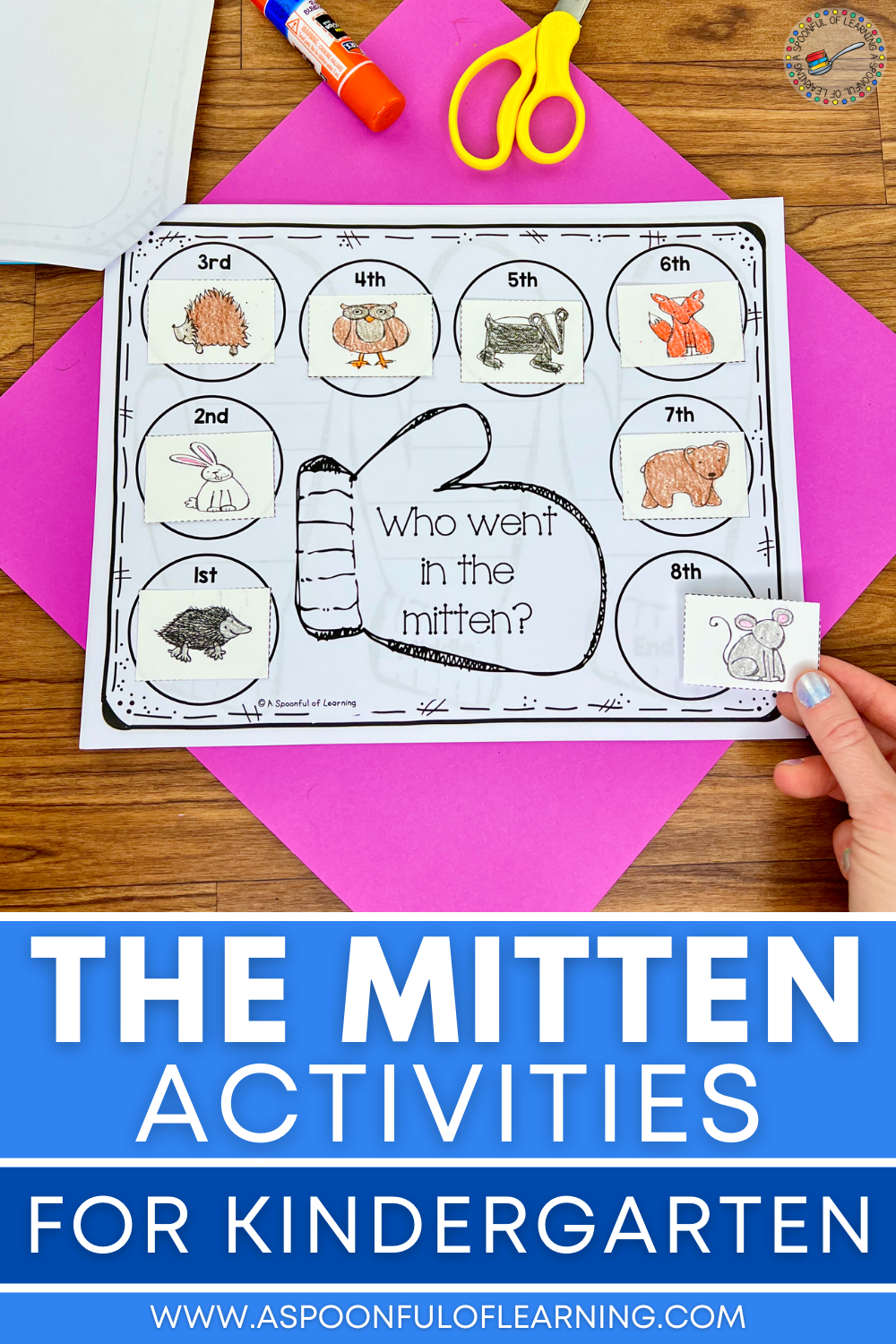 Sequencing activity for "The Mitten" by Jan Brett. Fun Writing Activities, Writing Craftivity, Fun Winter Activities, Interactive Activities, Hands On Activities, Mittens Card, Kindergarten Units, Subtraction Practice, Interactive Writing