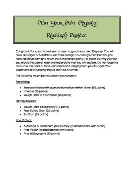 The Odyssey: Plan your own Odyssey Project Mason Jar Teacher, Reading