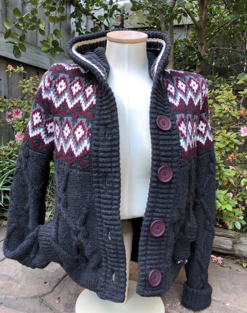 NWT SUPERDRY WOMENS RARE HOODED CHUNKY CABLE KNIT SORBONNE NWT SUPERDRY WOMENS RARE HOODED CHUNKY CABLE KNIT SORBONNE