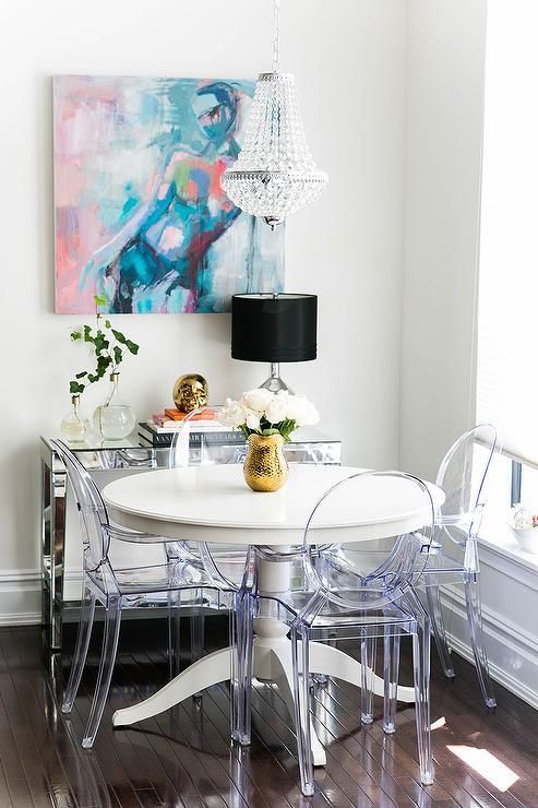A clear beaded chandelier by overstock illuminates a white ikea ... Ikea ingatorp træ