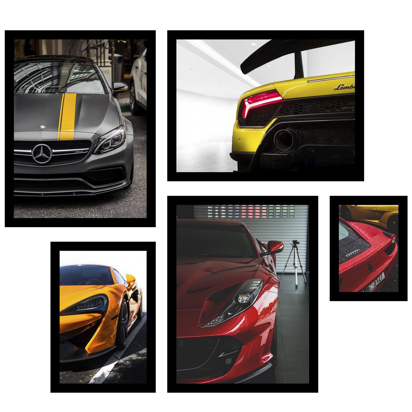 Kit Combo de Quadros Decorativos Super Carros.
Ferrari, Lamborghini, Mclaren P1 e Mercedes Benz
Material:
- Moldura alta qualidade, confeccionada em madeira de reflorestamento, com um perfeito acabamento.
- Gravura: imagem em alta definição, impressa em papel homologado HP.
- Papel Coated Satin 230gms de excelente qualidade.
- Vidro 2 mm.
Especificações:
- Dimensão da Moldura (Largura x Profundidade): 2x3 cm.
- Cor da Moldura: Preta.
- Vidro para beleza e proteção.
- Limpeza: Utilizar Lamborghini, Ferrari, Mclaren P1, Mercedes Benz, Sports Car, Vehicles, Products, Carters Store, Black Molding