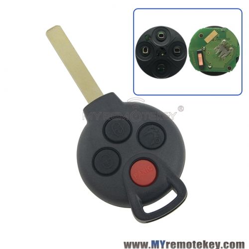Remote Car Key 315mhz 4 Button For Mercedes Benz Smart Fortwo